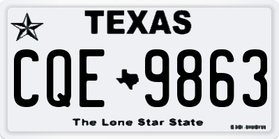 TX license plate CQE9863