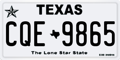 TX license plate CQE9865