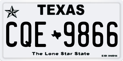 TX license plate CQE9866
