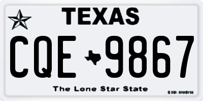 TX license plate CQE9867
