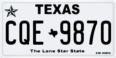 TX license plate CQE9870