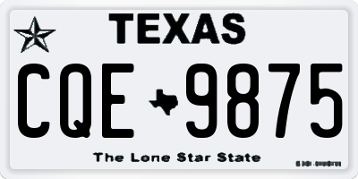TX license plate CQE9875