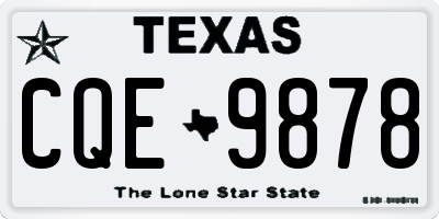 TX license plate CQE9878