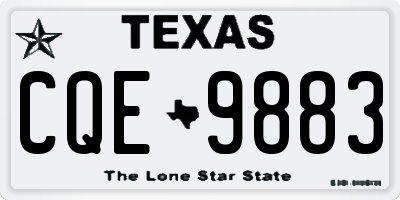 TX license plate CQE9883