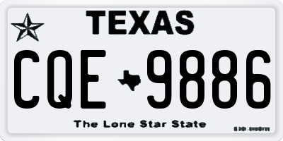TX license plate CQE9886
