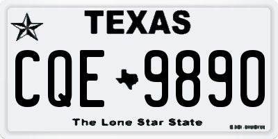 TX license plate CQE9890