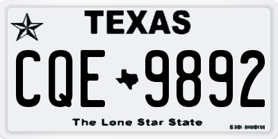 TX license plate CQE9892