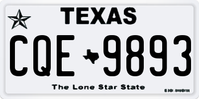 TX license plate CQE9893