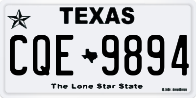 TX license plate CQE9894