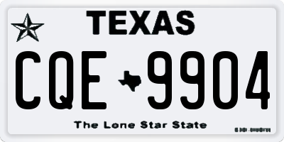 TX license plate CQE9904