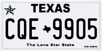 TX license plate CQE9905
