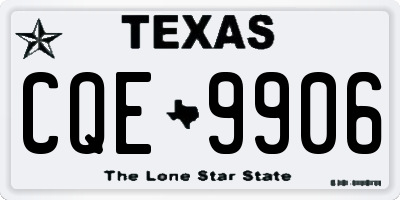TX license plate CQE9906