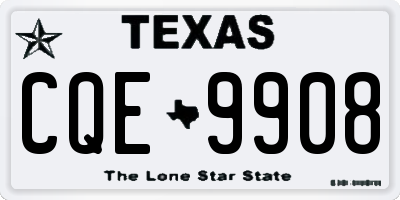 TX license plate CQE9908