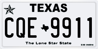 TX license plate CQE9911