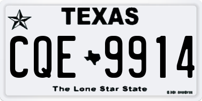 TX license plate CQE9914