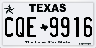 TX license plate CQE9916