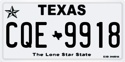 TX license plate CQE9918