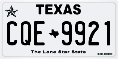 TX license plate CQE9921