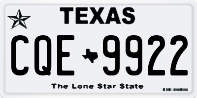 TX license plate CQE9922