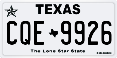 TX license plate CQE9926