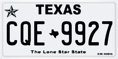 TX license plate CQE9927
