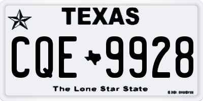 TX license plate CQE9928