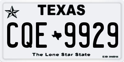 TX license plate CQE9929