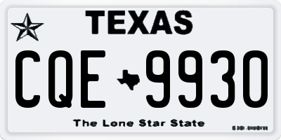 TX license plate CQE9930