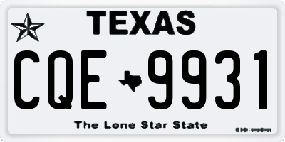 TX license plate CQE9931