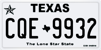 TX license plate CQE9932