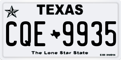 TX license plate CQE9935