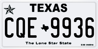 TX license plate CQE9936