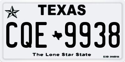 TX license plate CQE9938