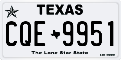 TX license plate CQE9951