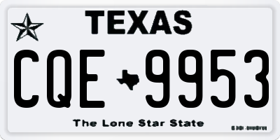 TX license plate CQE9953
