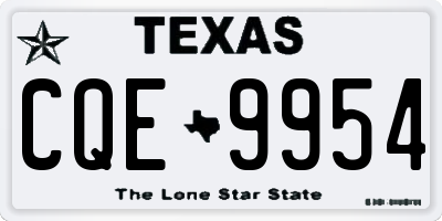 TX license plate CQE9954