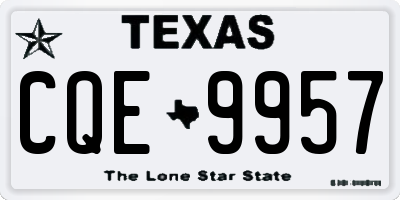 TX license plate CQE9957
