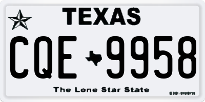 TX license plate CQE9958