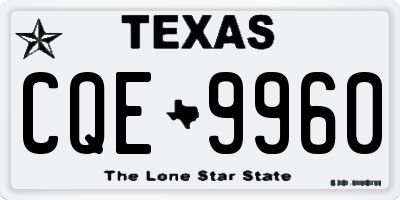 TX license plate CQE9960