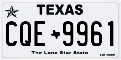 TX license plate CQE9961