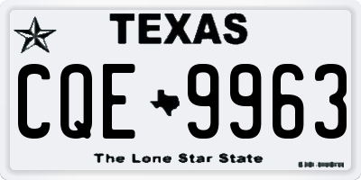 TX license plate CQE9963