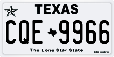 TX license plate CQE9966
