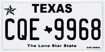 TX license plate CQE9968