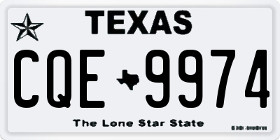 TX license plate CQE9974