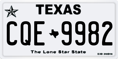 TX license plate CQE9982