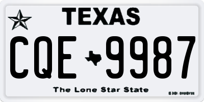 TX license plate CQE9987