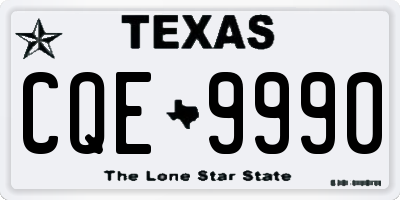 TX license plate CQE9990