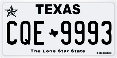 TX license plate CQE9993