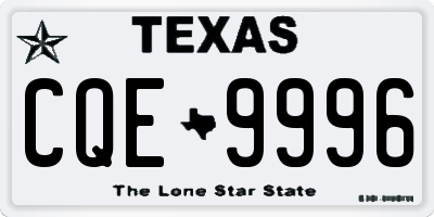 TX license plate CQE9996
