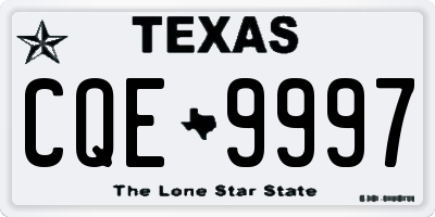 TX license plate CQE9997